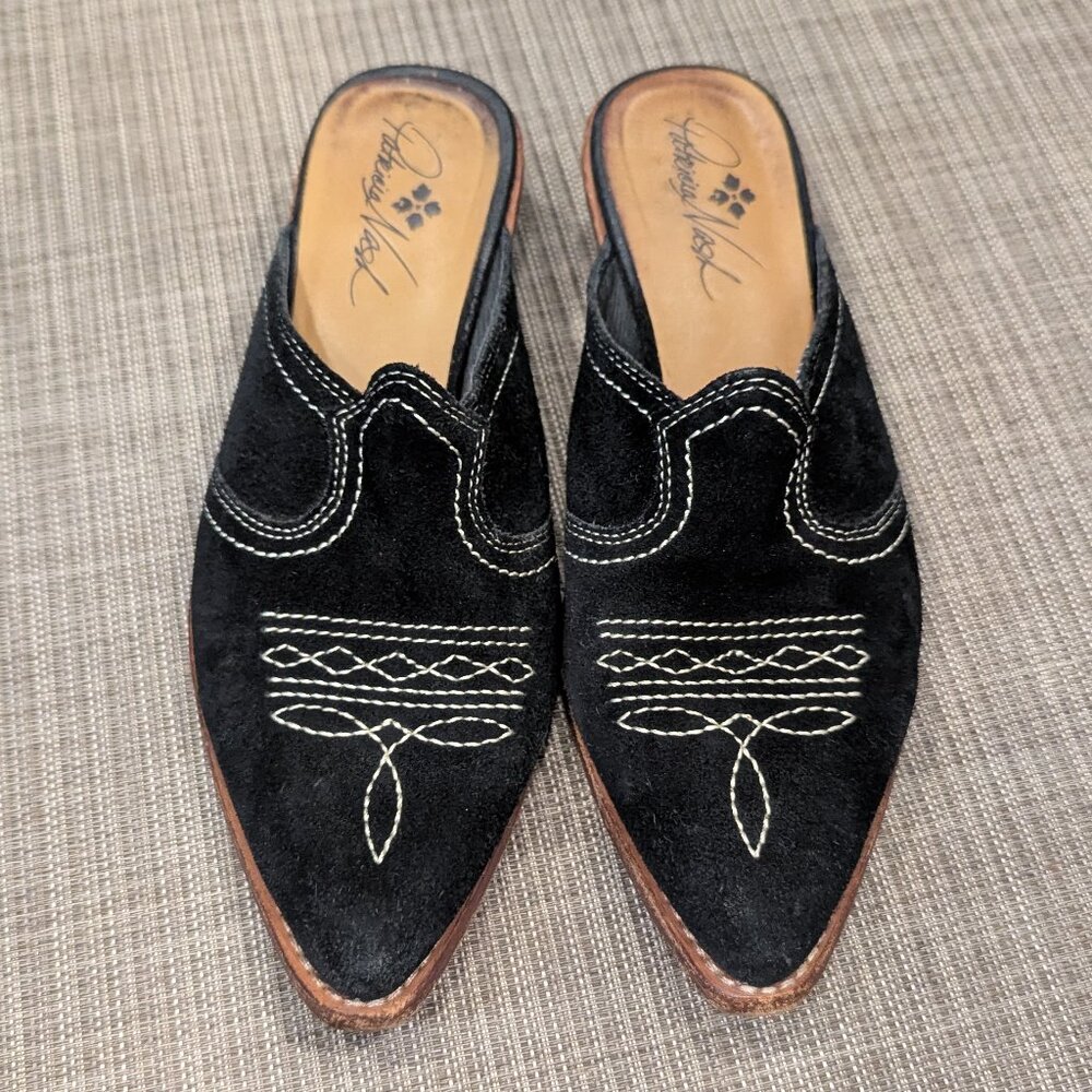 Patricia Nash Slip-On Suede Western Style Cowboy Mules Size 7.5